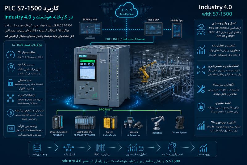 کاربرد PLC S7-1500 در کارخانه هوشمند و Industry 4.0