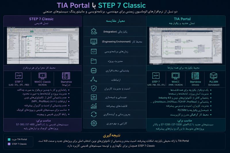 مقایسه TIA Portal با STEP7 Classic