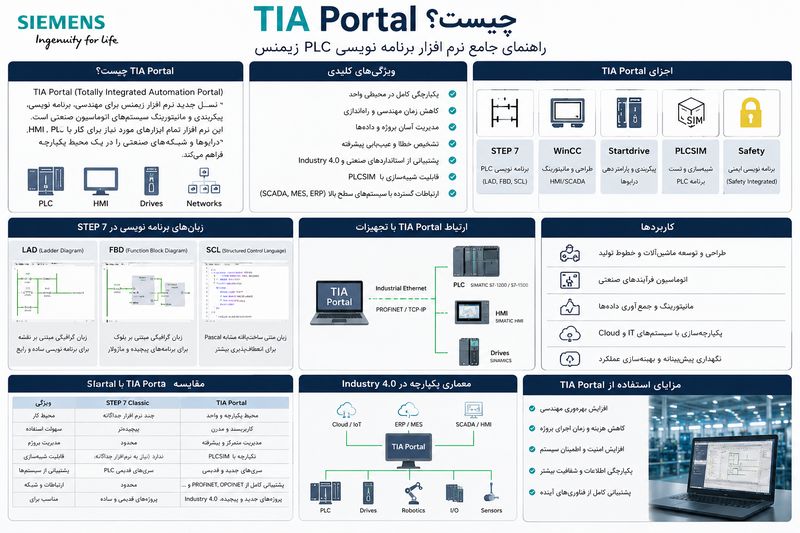TIA Portal چیست؟ راهنمای جامع نرم افزار برنامه نویسی PLC زیمنس